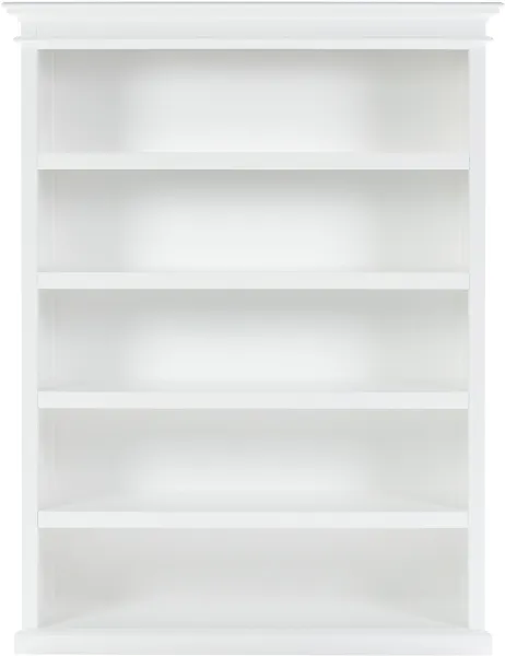 NOVASOLO Halifax Bücherregal, mit 5 Regalböden - weiß MDF/Mahagoni (H:196cm x150cm x 48cm)
