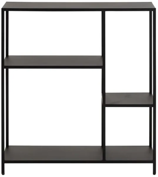 ACT NORDIC Newcastle Bücherregal, mit 3 Regalböden - schwarzes Metall (H:86cm x79,5cm x 30cm)