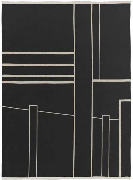 KRISTINA DAM STUDIO Architecture Plaid - cremeweiß und schwarze Baumwolle (180x130)